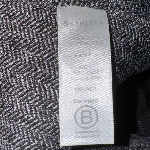 Athleta Delancy Herringbone Tight Women's Sz S Black White Mid Rise Back Pockets - Picture 6 of 6